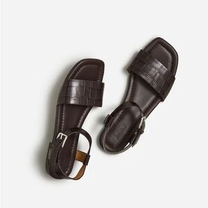 Madewell The Karla Ankle Strap Sandals in Brown Croc